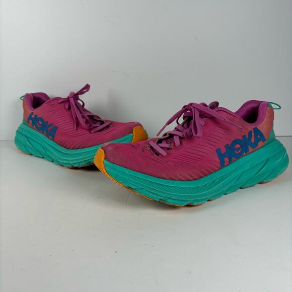 Hoka one one Rincon 3 pink athletic rave running shoes womens 8B - Picture 2 of 9